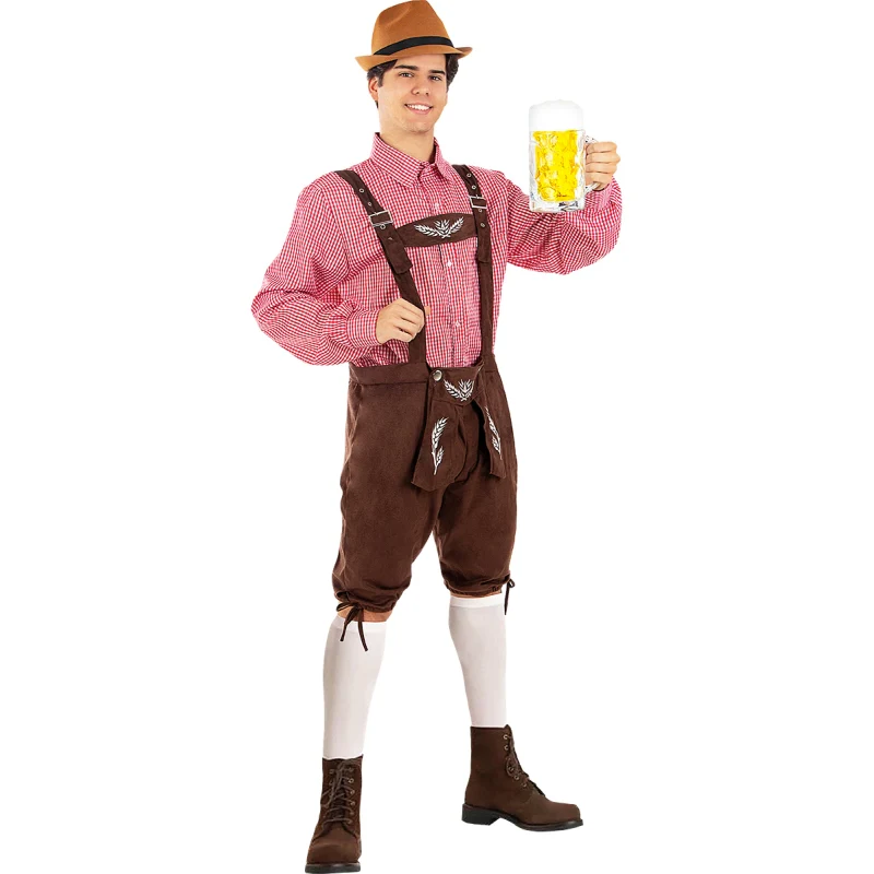 Disfraz de Alemán Fiesta Oktoberfest Rojo para hombre - Imagen 4